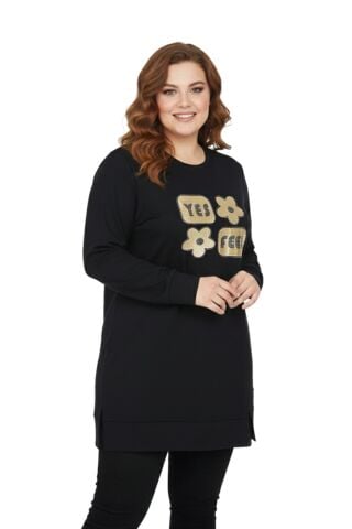 Kadın Sıfıryaka Taşlı Tunik BGL-ST05087 İNDİGO - XL