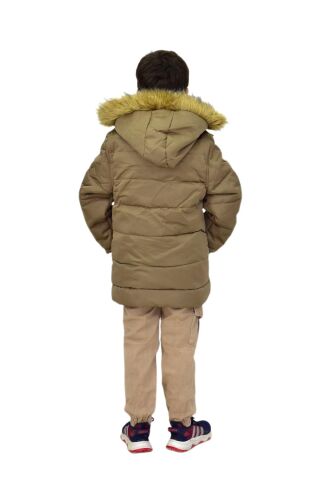 Erkek Çocuk Kapüşonlu Mont BS-2014 VİZON - 9 YAŞ