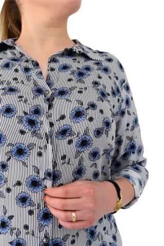 Kadın Tunik Papatya Desenli Almira 1597 Bgl-st00999 LACİVERT - 40
