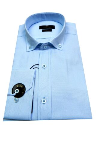 Erkek Silim Fit Uzun Kol Gömlek BGL-ST00546 SOMON - S