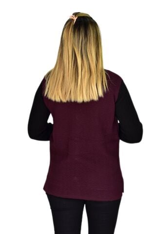 Kadın Cepli Triko Yelek BGL-ST03343 MÜRDÜM - L