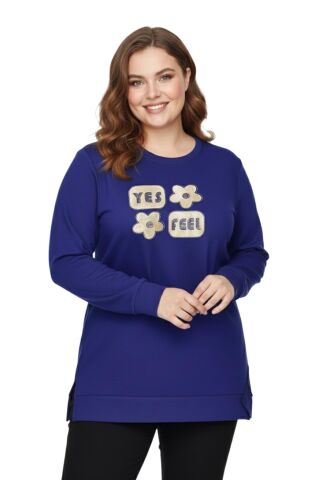 Kadın Sıfıryaka Taşlı Tunik BGL-ST05087 İNDİGO - 2XL