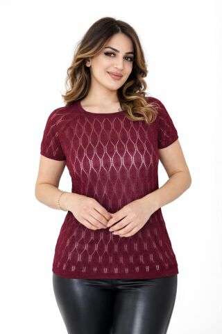 Kadın Triko Kısa Kol Bluz 12943 BGL-ST05309