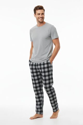 Erkek Tek Penye Pijama Alt BGL-ST05006 GRİ - S