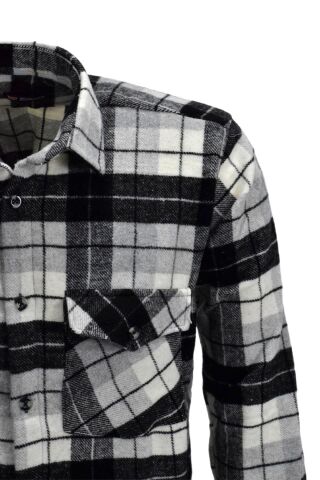 Erkek Çift Cepli Kapaklı Regular Fit Oduncu Gömlek BGL-ST03253 SİYAH - S