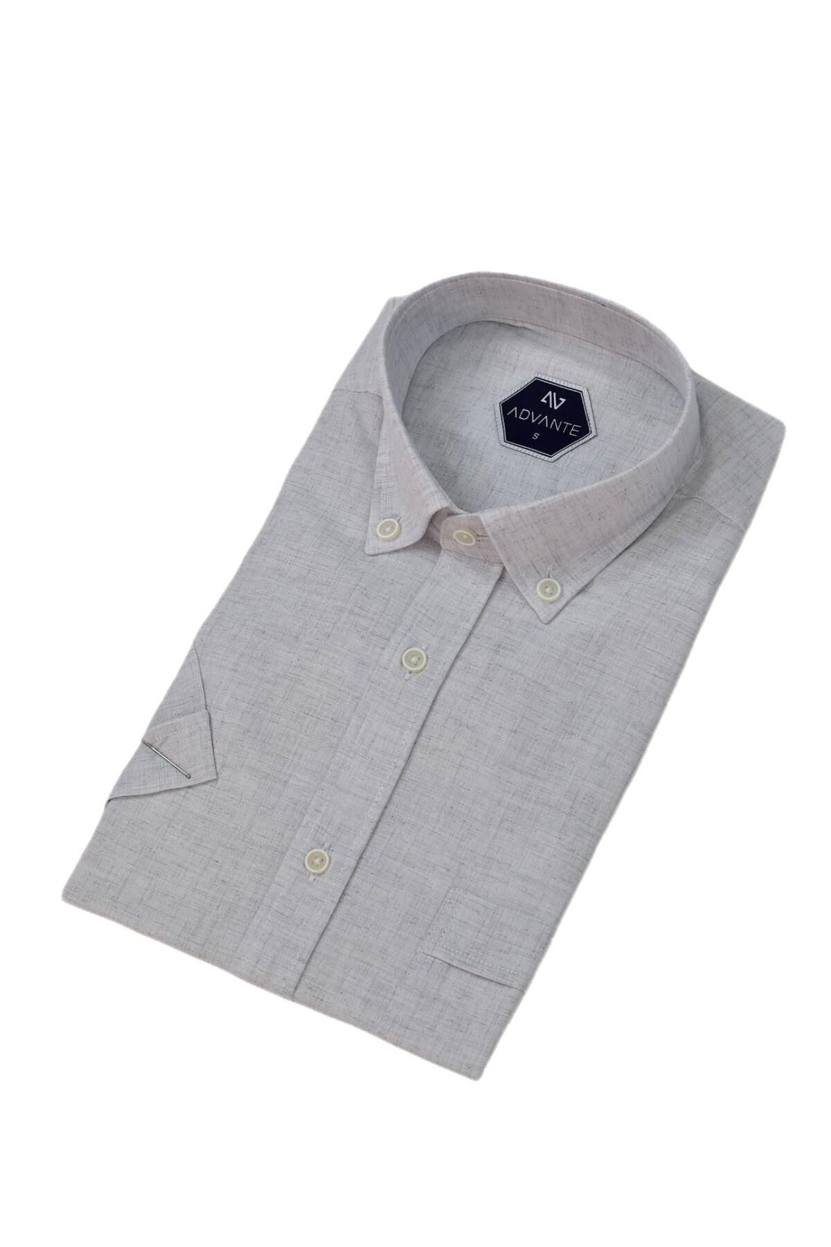 Erkek Klasik Tek Cepli Kısa Kol Gömlek BGL-ST04558 A.GRİ - 2XL