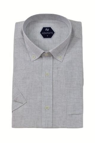Erkek Klasik Tek Cepli Kısa Kol Gömlek BGL-ST04558 A.GRİ - 2XL