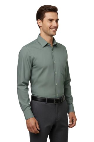 Erkek Slim Fitt Uzun Kol Petek Dokulu Gömlek 3850 BGL-ST04812 ELMA - L