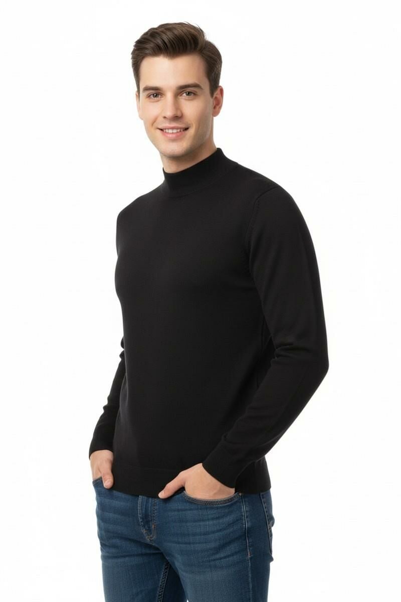 Erkek Yarım Balıkçı Kazak Çelik Örgü Regular Kalıp 4241B BGL-ST04854