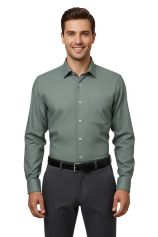 Erkek Slim Fitt Uzun Kol Petek Dokulu Gömlek 3850 BGL-ST04812 ELMA - XL