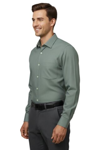 Erkek Slim Fitt Uzun Kol Petek Dokulu Gömlek 3850 BGL-ST04812 ELMA - XL