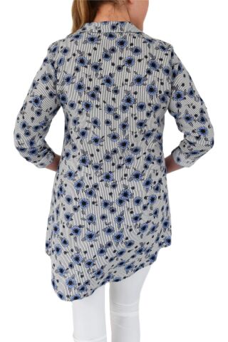 Kadın Tunik Papatya Desenli Almira 1597 Bgl-st00999 LACİVERT - 44