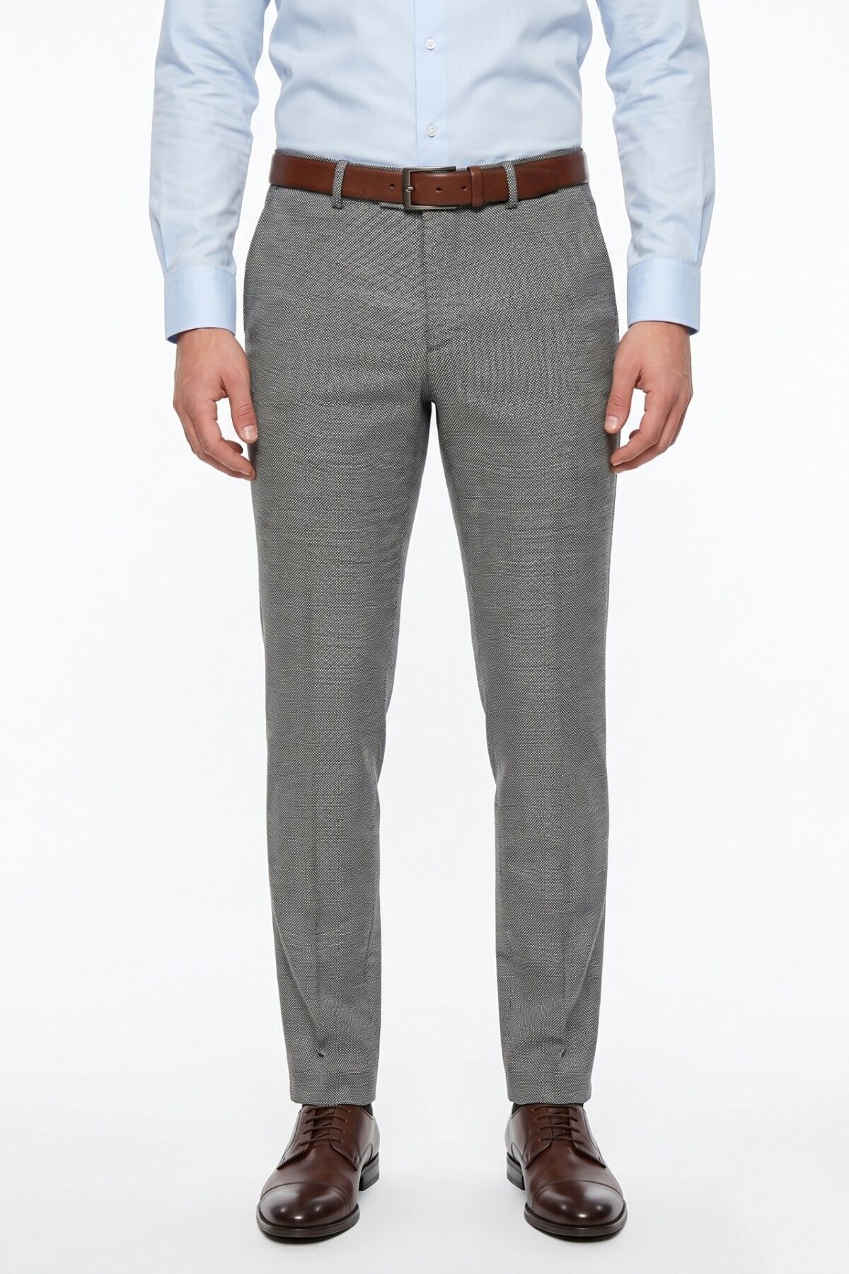 Erkek Silim Fit Klasik Pilesiz Kumaş Pantolon BGL-ST05463 GRİ - 54