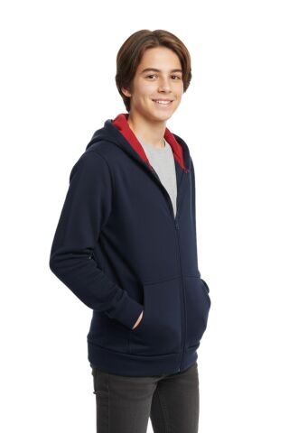 Lacivert Fermuarlı Kapüşonlu Cepli Kız Erkek Sweatshirt BGL-ST05000 LACİVERT - 14 YAŞ