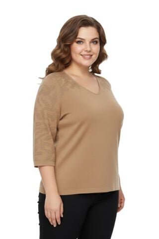 Kadın V Yaka Yaka Truva Kol Kazak BGL-ST05081 BEYAZ - M/L