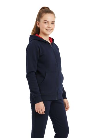 Lacivert Fermuarlı Kapüşonlu Cepli Kız Erkek Sweatshirt BGL-ST05000 LACİVERT - 14 YAŞ