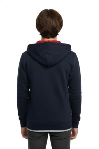 Lacivert Fermuarlı Kapüşonlu Cepli Kız Erkek Sweatshirt BGL-ST05000 LACİVERT - 16 YAŞ