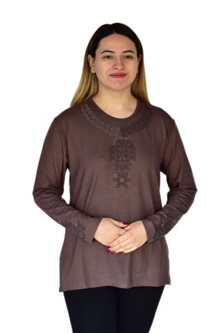 Kadın Nergiz Mevsimlik Bluz BGL-ST03377 MOR - XL