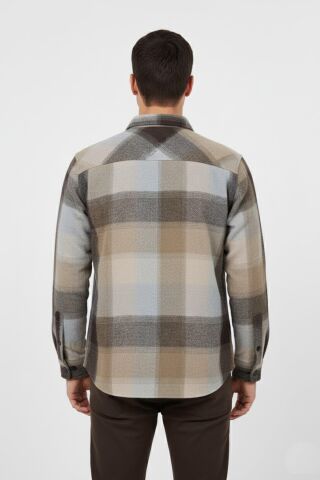 Erkek ekose Silim Fit Oduncu Gömlek Çift Cepli 9971 BGL-ST04920 KAHVE - S