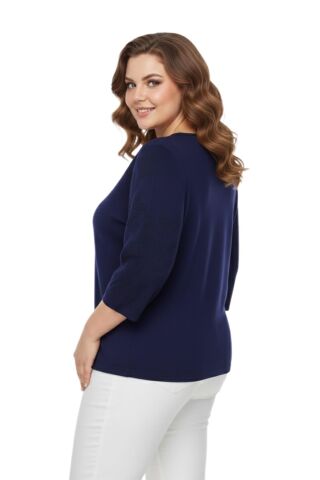 Kadın V Yaka Yaka Truva Kol Kazak BGL-ST05081 LACİVERT - M/L
