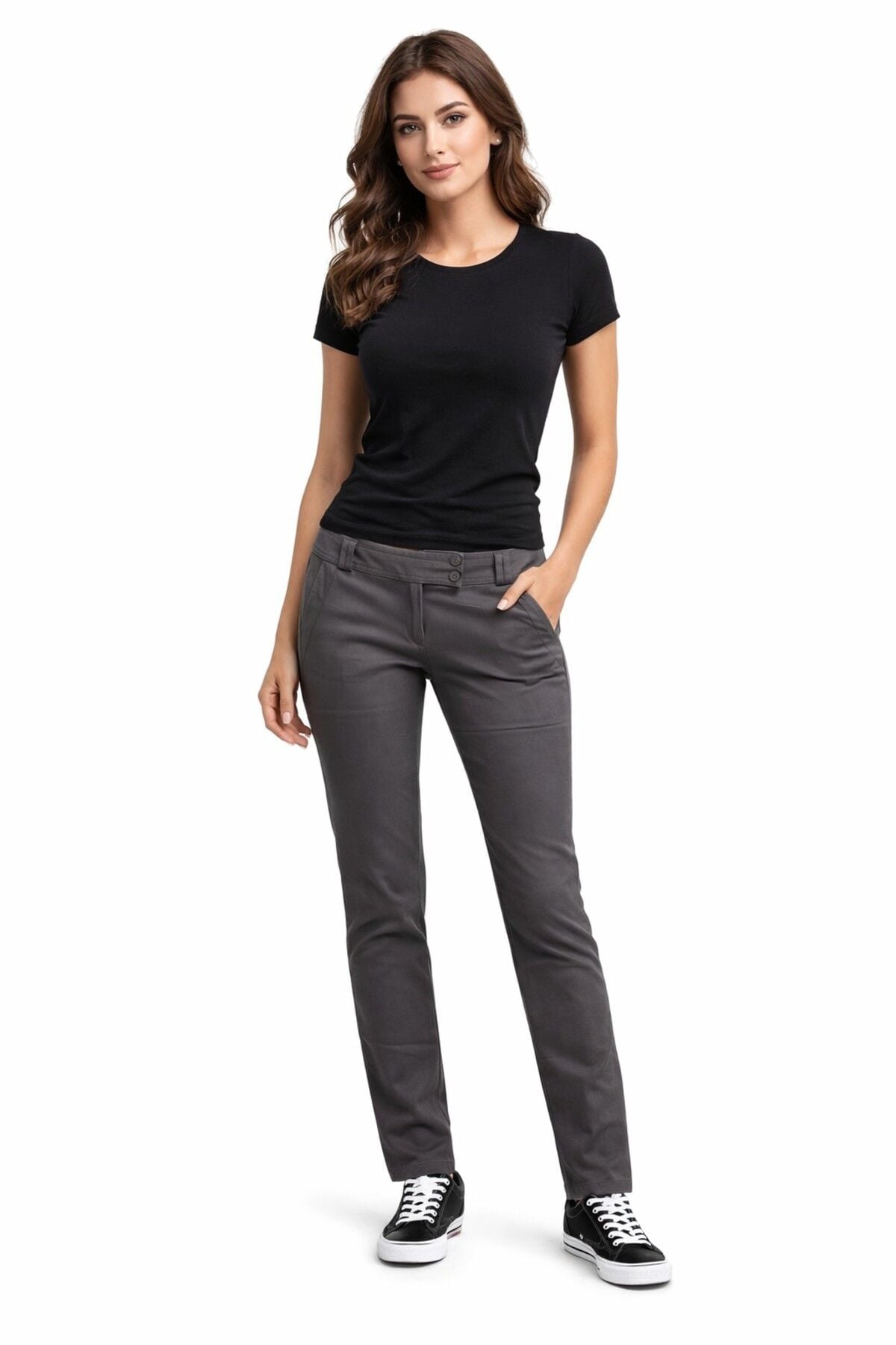 Kadın Düşük Bel Kanvas Pantolon Rebecca BGL-ST05642