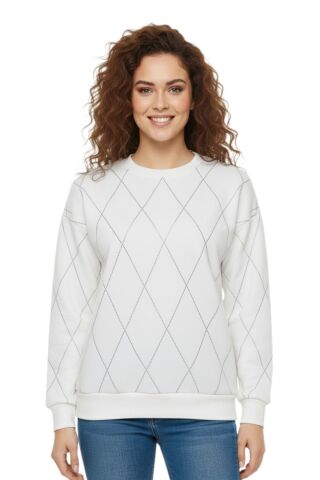 Kadın Sıfıryaka Sweatshirt Taşlı BGL-ST05060