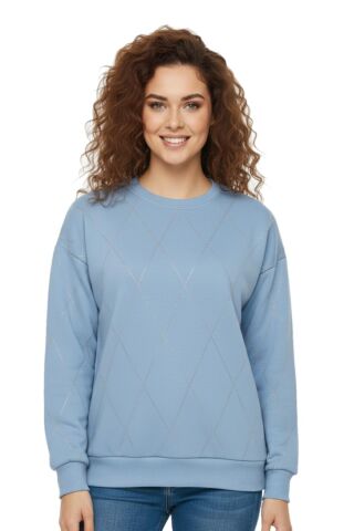 Kadın Sıfıryaka Sweatshirt Taşlı BGL-ST05060