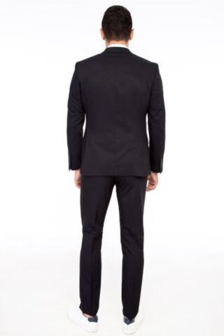 Erkek Takım Elbise Çift Yırtmaç Yelekli Silim Fit BGL-ST01244 LACİVERT - 46