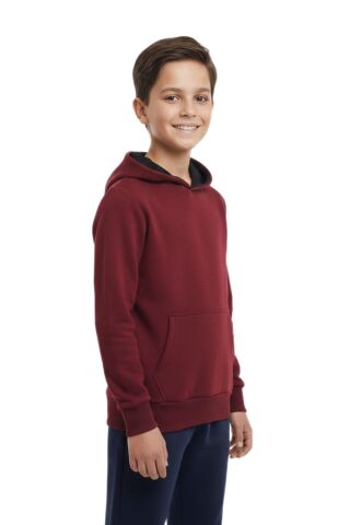 Çocuk Bordo Kapüşonlu Cepli 3 İplik Kız Erkek Sweatshirt BGL-ST05004 BORDO - 10 YAŞ