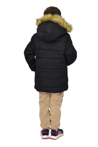 Erkek Çocuk Kapüşonlu Mont BS-2014 SİYAH - 9 YAŞ