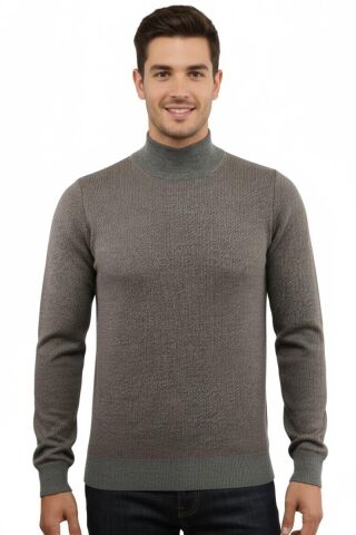 Erkek Yarım Balıkçı Kazak Çelik Örgü Regular Kalıp 5206B BGL-ST04853