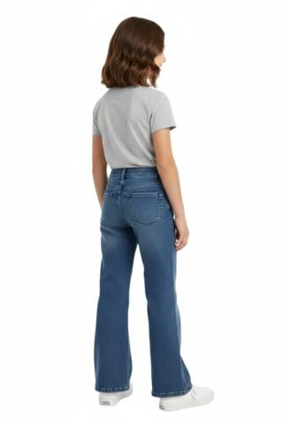 Kız Çocuk Taş Desenli Palazzo Jean Pantolon BGL-ST05214