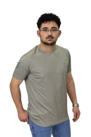 Erkek Sıfıryaka Düz Merserize Tişört T6034 BGL-ST04527 HAKİ - L