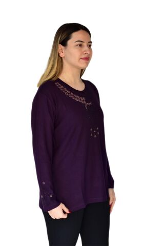 Kadın Nergiz Mevsimlik Bluz BGL-ST03377 MOR - XL