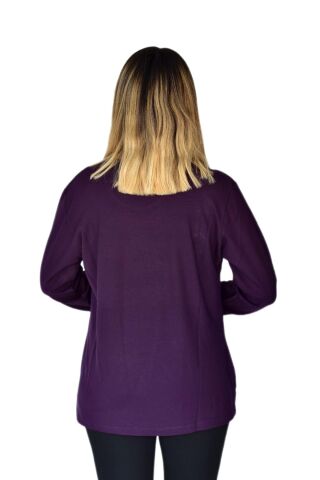 Kadın Nergiz Mevsimlik Bluz BGL-ST03377 MOR - XL