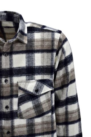 Erkek Çift Cepli Kapaklı Regular Fit Oduncu Gömlek BGL-ST03256 BEJ - S