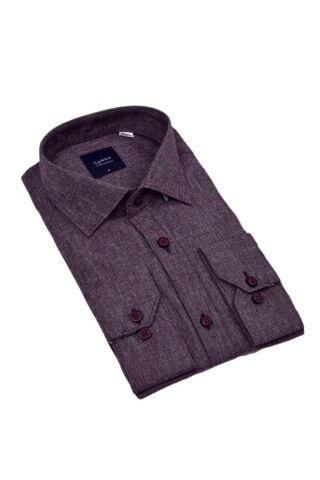 Erkek Kışlık Uzun Kol Tek Cepli Gömlek 3538 BGL-ST04804 BORDO - L