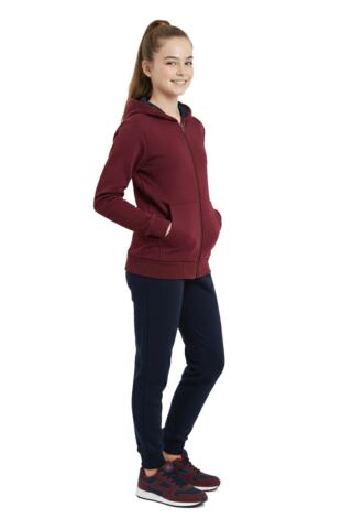 Kız Çocuk Kapüşonlu Fermuarlı 3 İplik Eşofman Takım BGL-ST05051 BORDO - 13 YAŞ