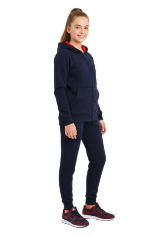 Kız Çocuk Kapüşonlu Fermuarlı 3 İplik Eşofman Takım BGL-ST05052 LACİVERT - 15 YAŞ