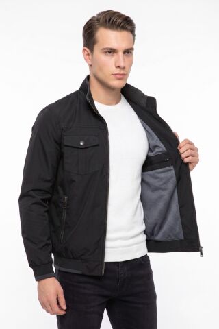 Erkek Mevsimlik Spor Mont 8093 BGL-ST04511 SİYAH - L