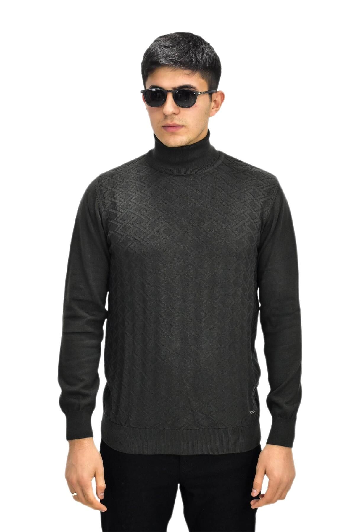 Erkek Spor Balıkçı Yaka Kazak R22507 BGL-ST03177 HAKİ - XL