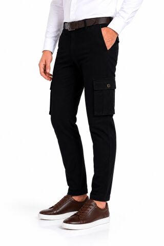Erkek Kanvas Kargo Cepli Pantolon BGL-ST05470 SİYAH - 31/34