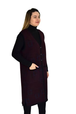 Kadın Triko Uzun Yelek UY1574 BGL-ST03456