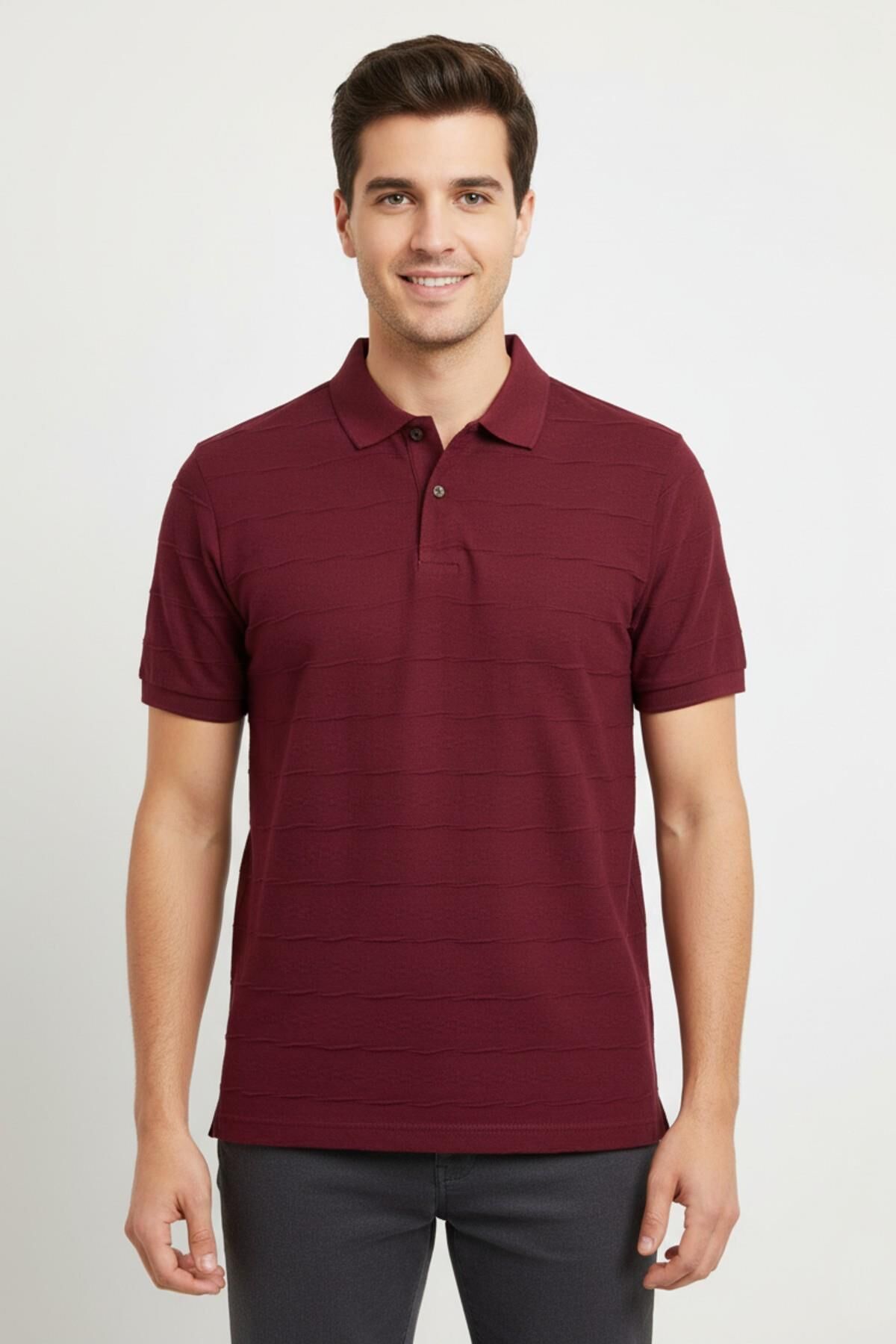 NAYKI ERKEK POLO YAKA T-SIHIRT 2058 BORDO - M