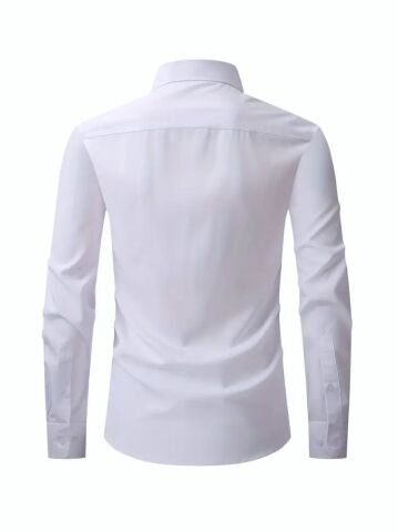 Erkek Silim Fitt Uzun Kol Gömlek Micro BGL-ST02985 BEYAZ - XL