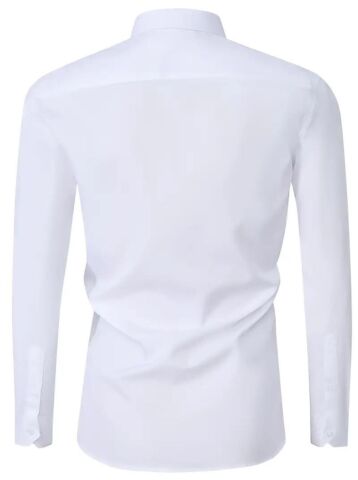 Erkek Slim Fitt Uzun Kol Likralı Gömlek 2392 BGL-ST04380 BEYAZ - L
