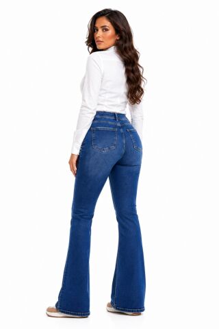 Kadın İspanyol Paça Fit Jean Pantolon BGL-ST05451 K.MAVİ - 30