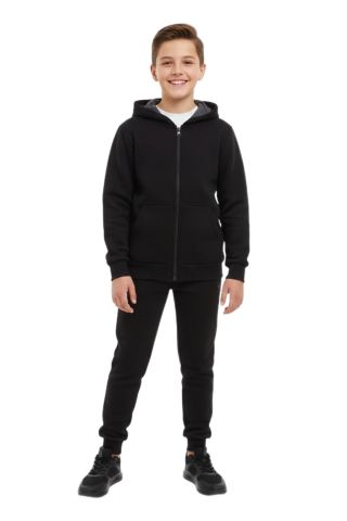 Erkek Çocuk Kapüşonlu Fermuarlı 3 İplik Eşofman Takım BGL-ST05053