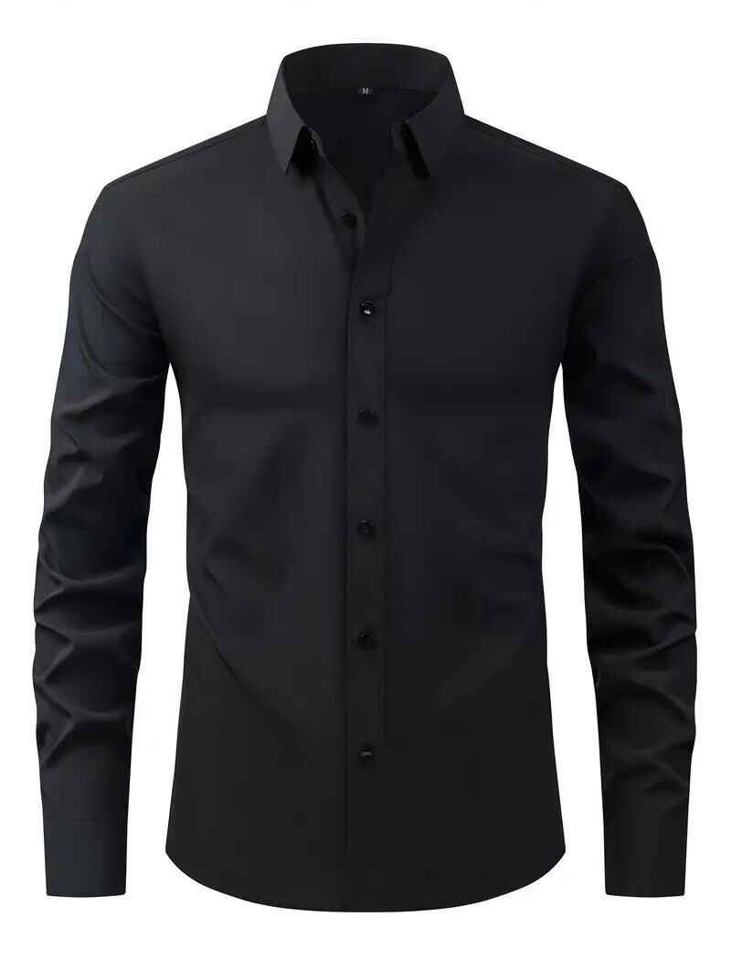 Erkek Silim Fitt Uzun Kol Gömlek Micro BGL-ST02985 SİYAH - 2XL