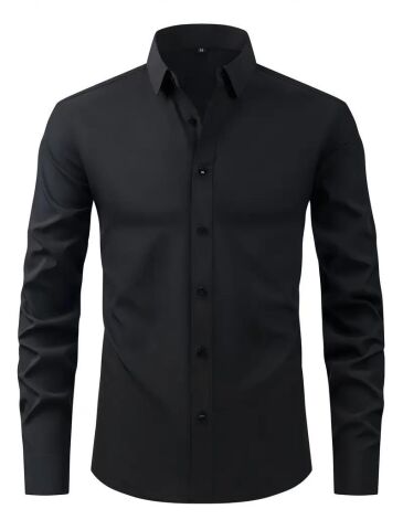 Erkek Silim Fitt Uzun Kol Gömlek Micro BGL-ST02985 SİYAH - 2XL